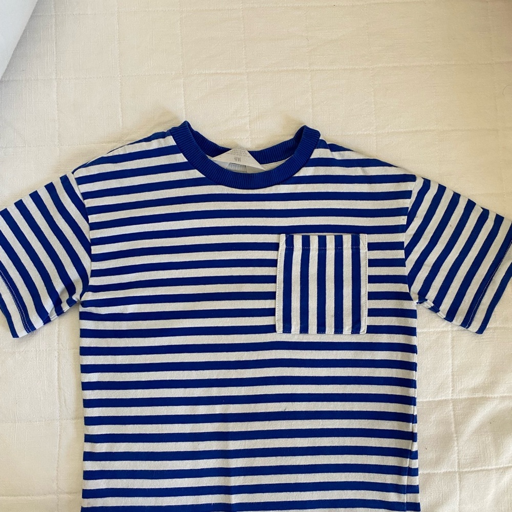 H&M Kids Blue and White Striped Tee